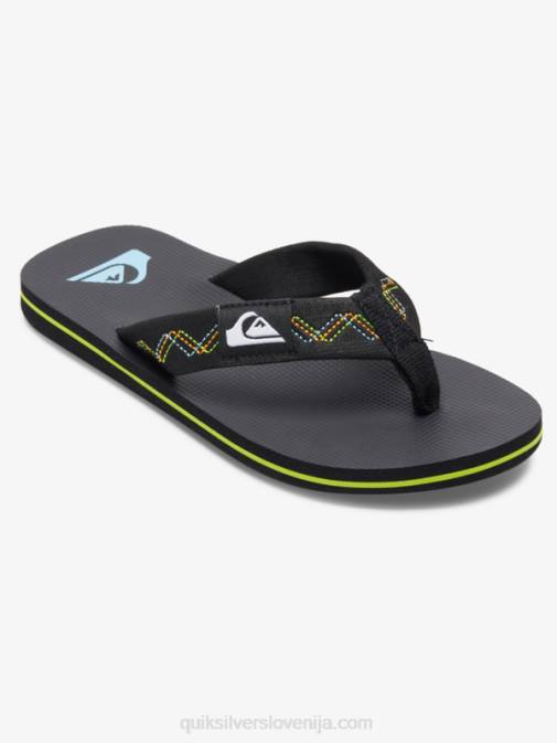 Quiksilver PJ4H2148 fantje črna/zelena 8-16 molokai sandali s šivi