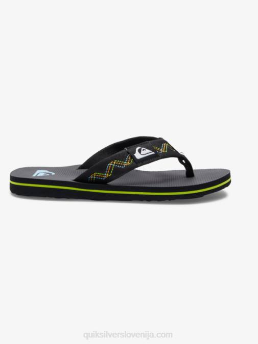 Quiksilver PJ4H2148 fantje črna/zelena 8-16 molokai sandali s šivi