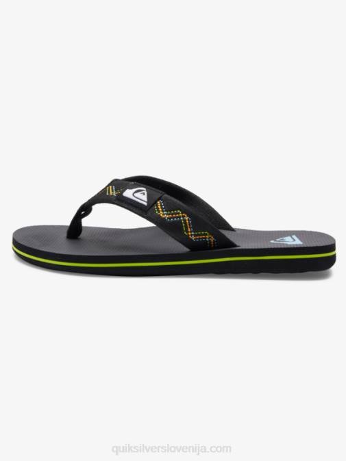 Quiksilver PJ4H2148 fantje črna/zelena 8-16 molokai sandali s šivi