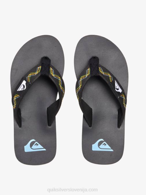 Quiksilver PJ4H2148 fantje črna/zelena 8-16 molokai sandali s šivi
