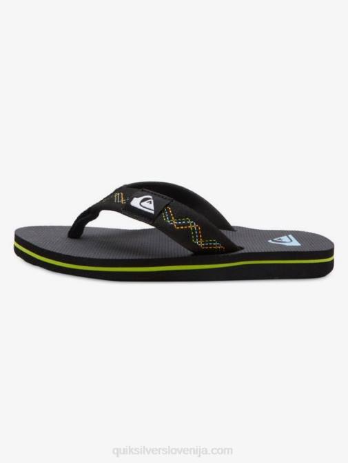 Quiksilver PJ4H2148 fantje črna/zelena 8-16 molokai sandali s šivi