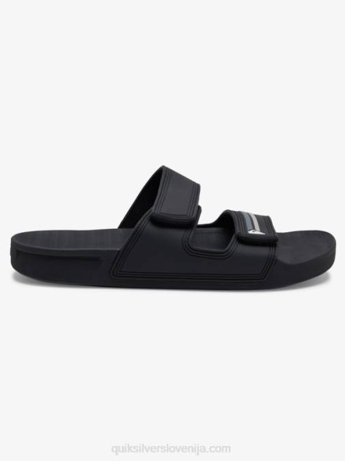 Quiksilver PJ4H1076 moški črna/siva dvojno nastavljivi sandali rivi