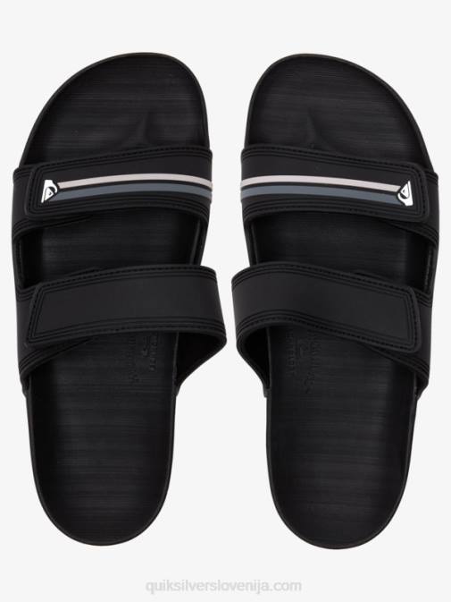 Quiksilver PJ4H1076 moški črna/siva dvojno nastavljivi sandali rivi