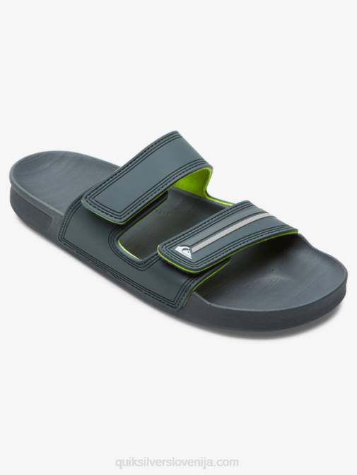 Quiksilver PJ4H1078 moški siva/črna/zelena dvojno nastavljivi sandali rivi