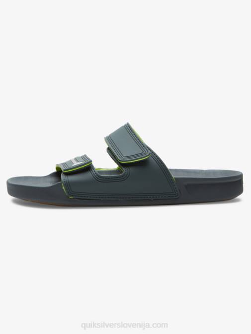 Quiksilver PJ4H1078 moški siva/črna/zelena dvojno nastavljivi sandali rivi