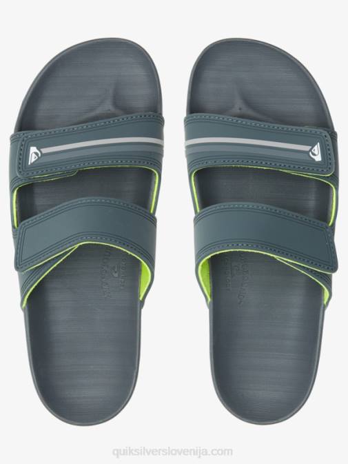 Quiksilver PJ4H1078 moški siva/črna/zelena dvojno nastavljivi sandali rivi