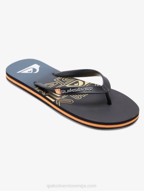 Quiksilver PJ4H1136 moški črna/oranžna japonke molokai wordblock
