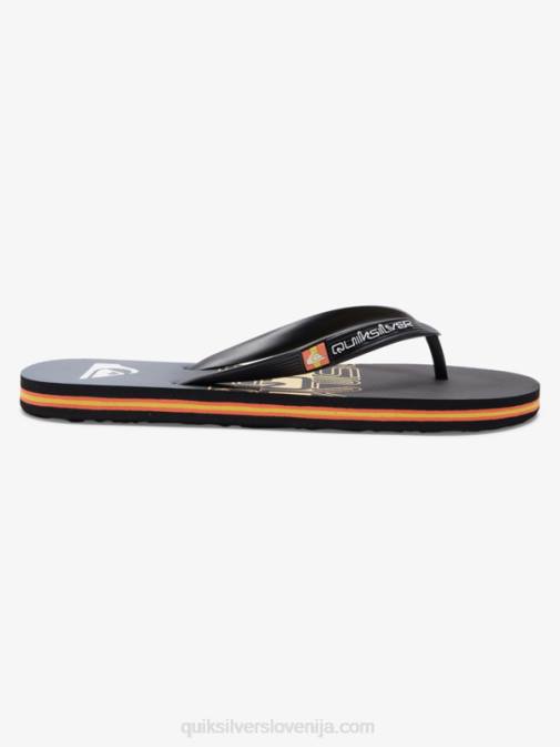 Quiksilver PJ4H1136 moški črna/oranžna japonke molokai wordblock