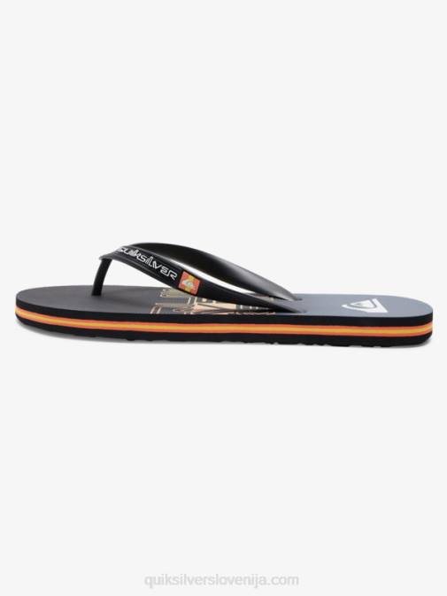 Quiksilver PJ4H1136 moški črna/oranžna japonke molokai wordblock