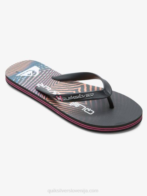 Quiksilver PJ4H1137 moški črna/roza japonke molokai wordblock