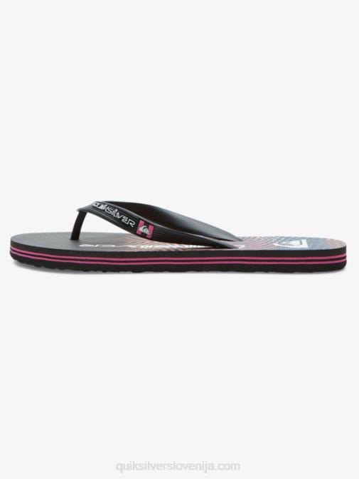 Quiksilver PJ4H1137 moški črna/roza japonke molokai wordblock