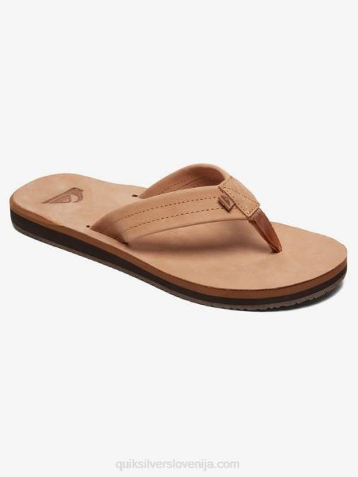 Quiksilver PJ4H1186 moški tan - trdna usnjeni sandali erreka