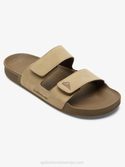 Quiksilver PJ4H1285 moški tan 1 usnjeni sandali z dvojno nastavitvijo Rivi