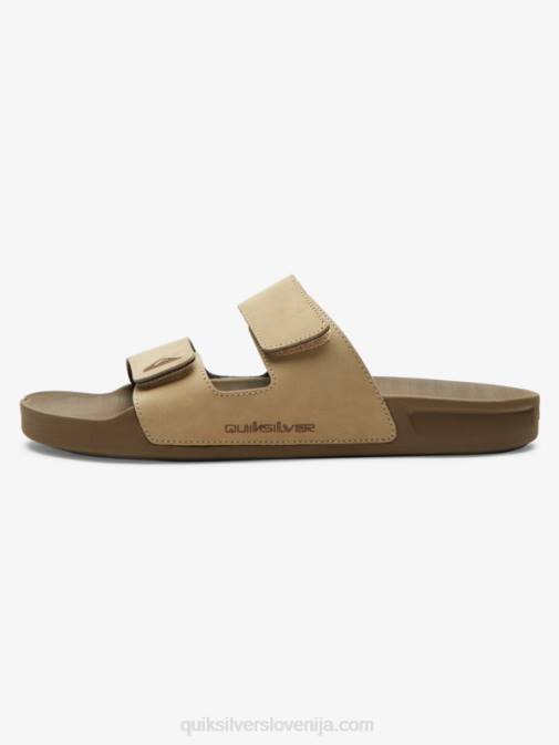 Quiksilver PJ4H1285 moški tan 1 usnjeni sandali z dvojno nastavitvijo Rivi