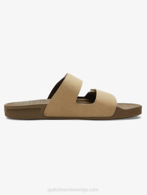 Quiksilver PJ4H1285 moški tan 1 usnjeni sandali z dvojno nastavitvijo Rivi