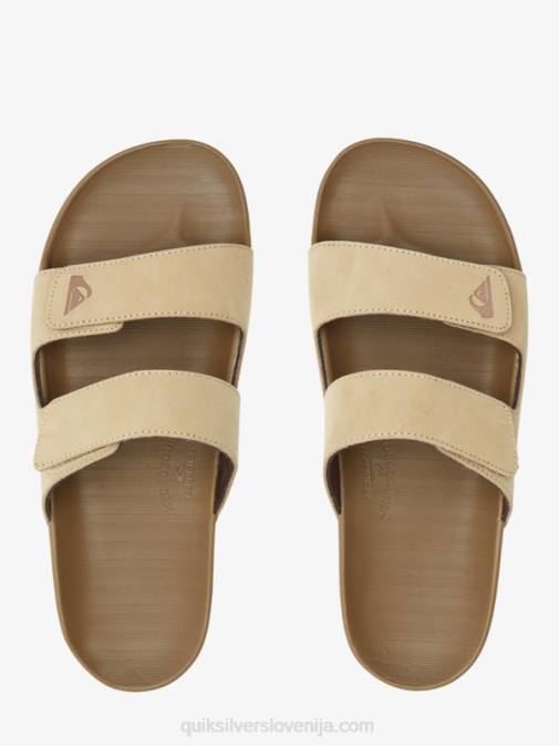 Quiksilver PJ4H1285 moški tan 1 usnjeni sandali z dvojno nastavitvijo Rivi