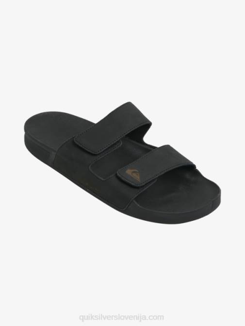 Quiksilver PJ4H1286 moški Črna usnjeni sandali z dvojno nastavitvijo Rivi