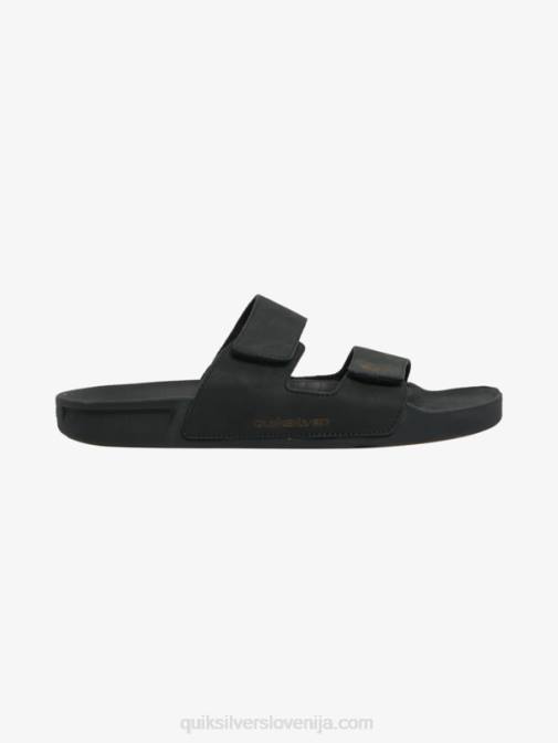 Quiksilver PJ4H1286 moški Črna usnjeni sandali z dvojno nastavitvijo Rivi
