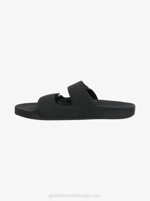 Quiksilver PJ4H1286 moški Črna usnjeni sandali z dvojno nastavitvijo Rivi