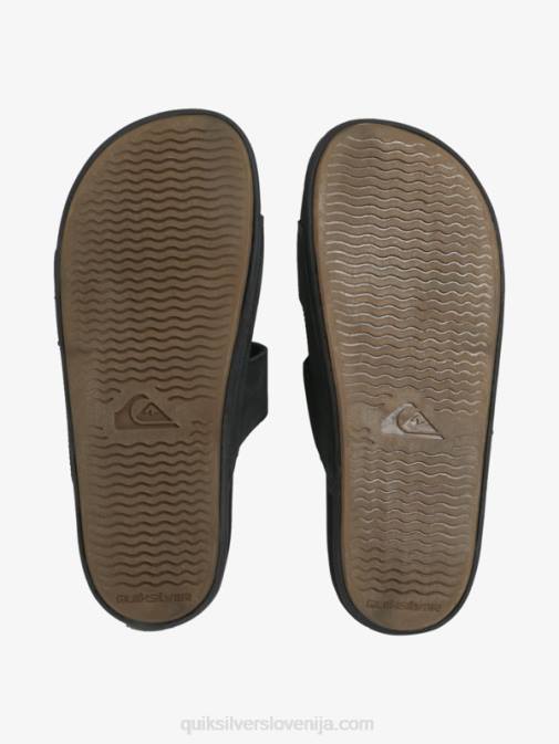 Quiksilver PJ4H1286 moški Črna usnjeni sandali z dvojno nastavitvijo Rivi
