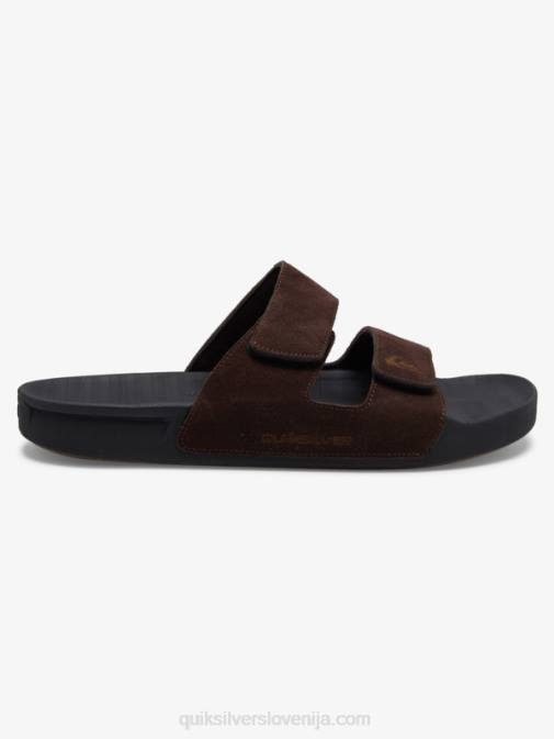 Quiksilver PJ4H1287 moški rjava/črna usnjeni sandali z dvojno nastavitvijo Rivi