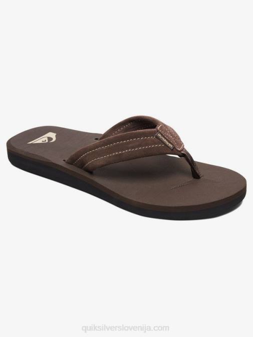 Quiksilver PJ4H1631 moški demitasse - trdno usnjeni sandali iz semiša Carver