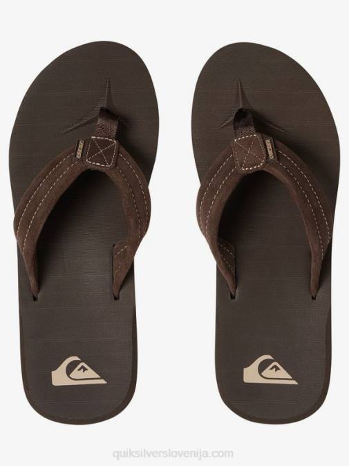 Quiksilver PJ4H1631 moški demitasse - trdno usnjeni sandali iz semiša Carver