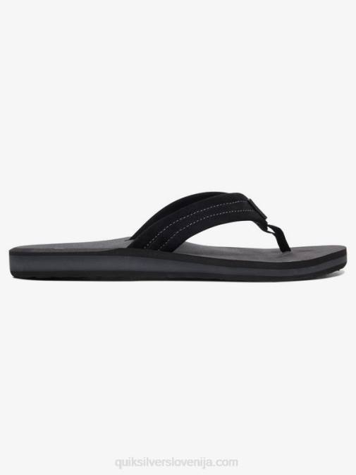 Quiksilver PJ4H1632 moški trdna črna usnjeni sandali iz semiša Carver
