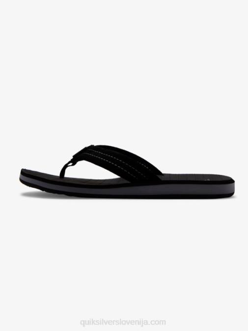 Quiksilver PJ4H1632 moški trdna črna usnjeni sandali iz semiša Carver