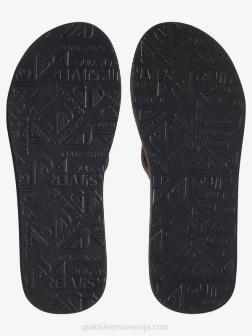 Quiksilver PJ4H1632 moški trdna črna usnjeni sandali iz semiša Carver