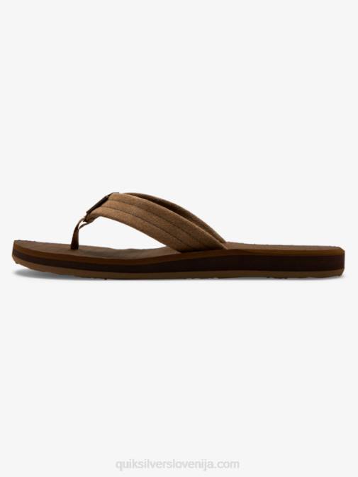 Quiksilver PJ4H1633 moški tan - trdna usnjeni sandali iz semiša Carver