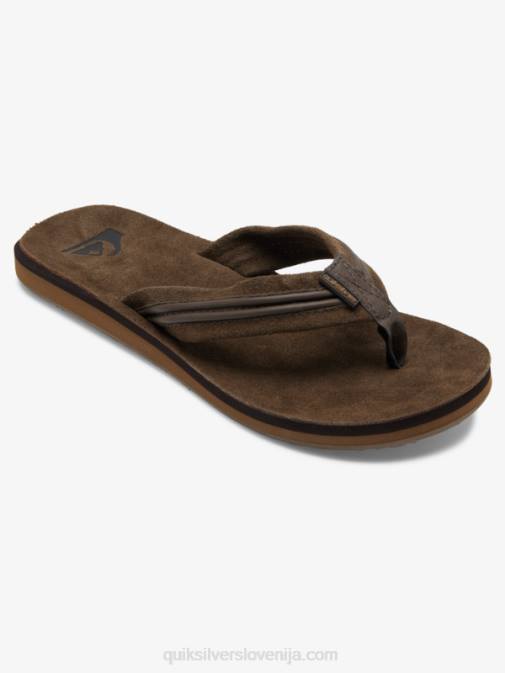 Quiksilver PJ4H1773 moški rjav usnjeni sandali Carver