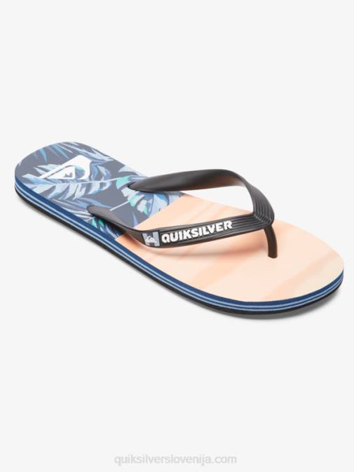 Quiksilver PJ4H1857 moški črna/oranžna/zelena molokai pet-o natikači