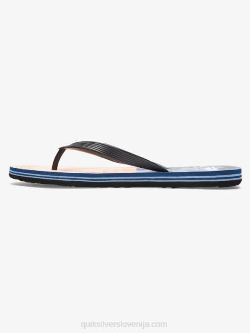 Quiksilver PJ4H1857 moški črna/oranžna/zelena molokai pet-o natikači