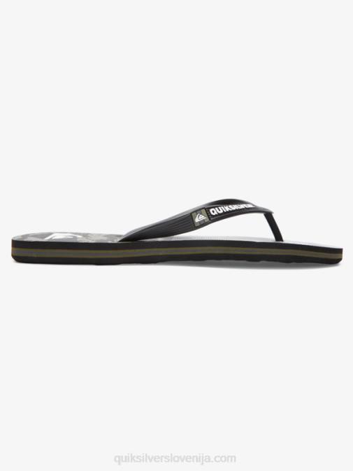 Quiksilver PJ4H1858 moški črna/zelena molokai pet-o natikači