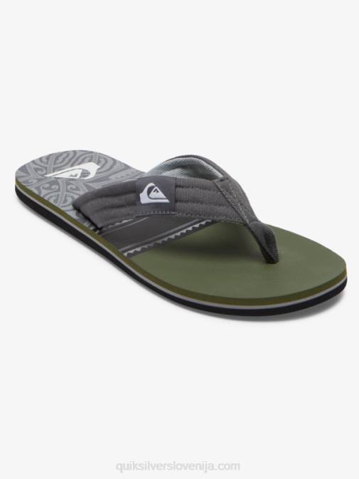 Quiksilver PJ4H499 moški črna/zelena/siva Molokai layback sandali