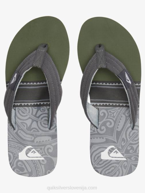 Quiksilver PJ4H499 moški črna/zelena/siva Molokai layback sandali
