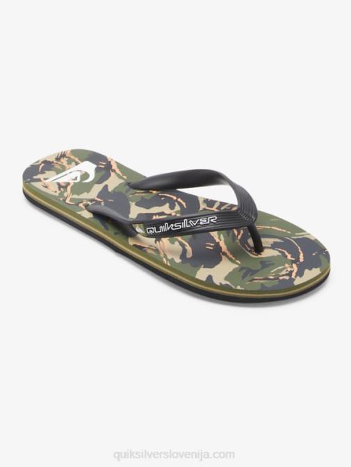 Quiksilver PJ4H516 moški črna/zelena molokai art natikači