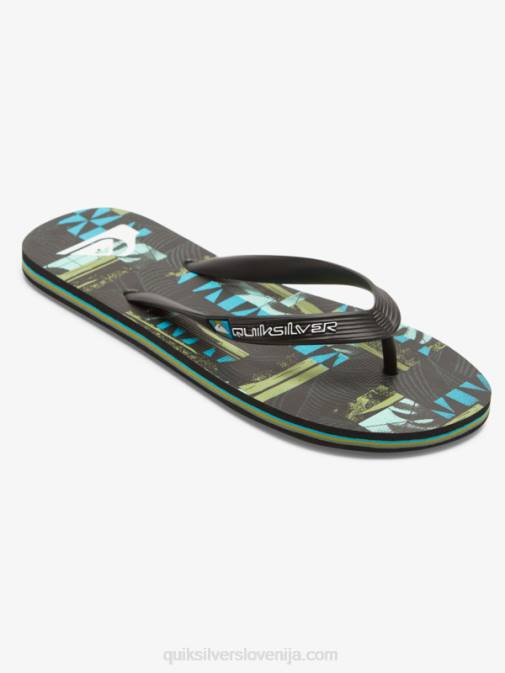 Quiksilver PJ4H524 moški črna/modra/zelena gregg kaplan molokai art natikači