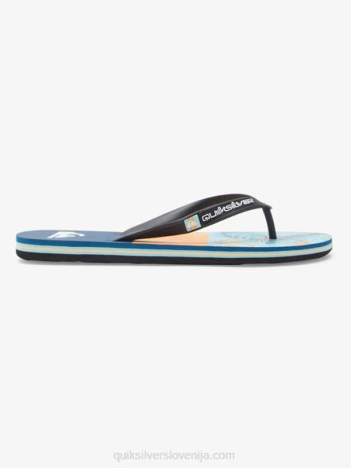 Quiksilver PJ4H569 moški modra/črna/rumena molokai panel japonke