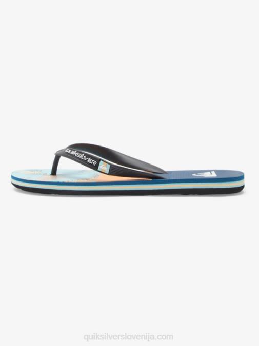 Quiksilver PJ4H569 moški modra/črna/rumena molokai panel japonke