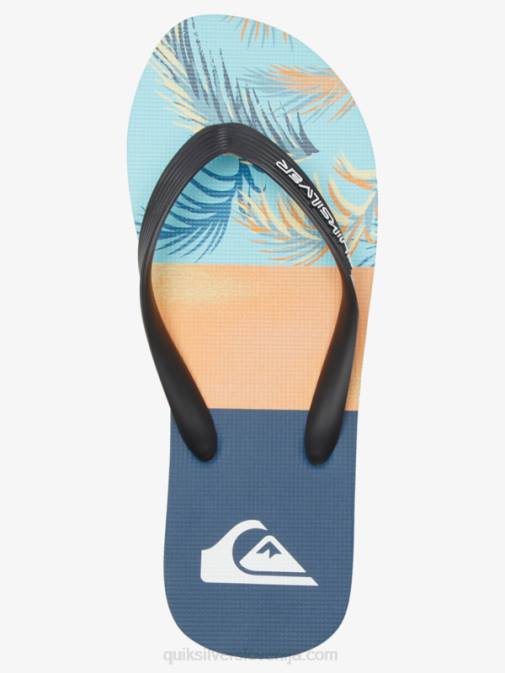 Quiksilver PJ4H569 moški modra/črna/rumena molokai panel japonke