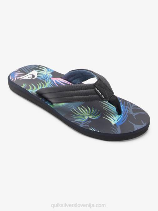 Quiksilver PJ4H611 moški črna/modra sandali z rezbarskim potiskom