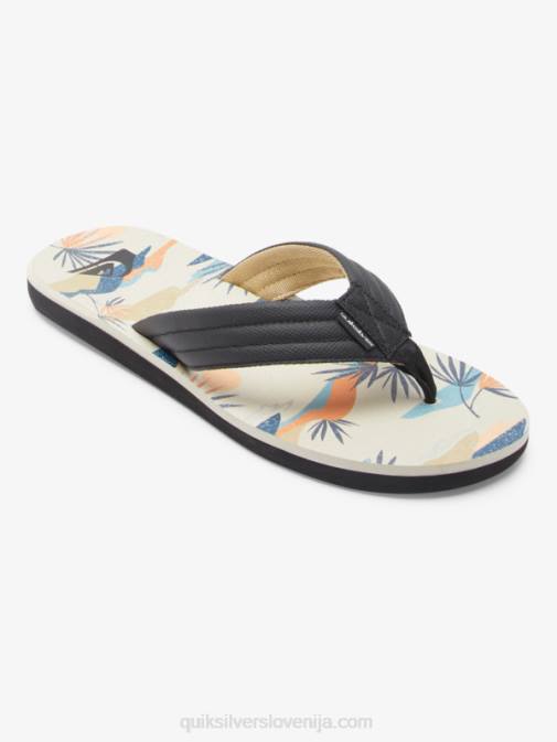Quiksilver PJ4H612 moški črno/belo/modro sandali z rezbarskim potiskom