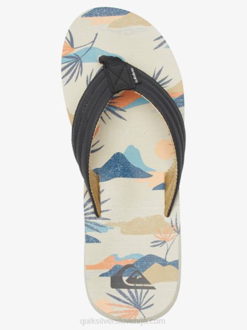 Quiksilver PJ4H612 moški črno/belo/modro sandali z rezbarskim potiskom