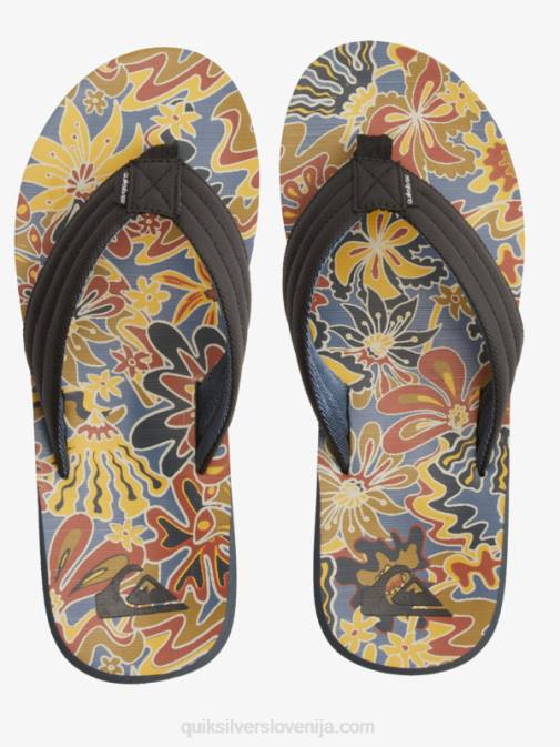 Quiksilver PJ4H615 moški črna/modra/siva sandali z rezbarskim potiskom