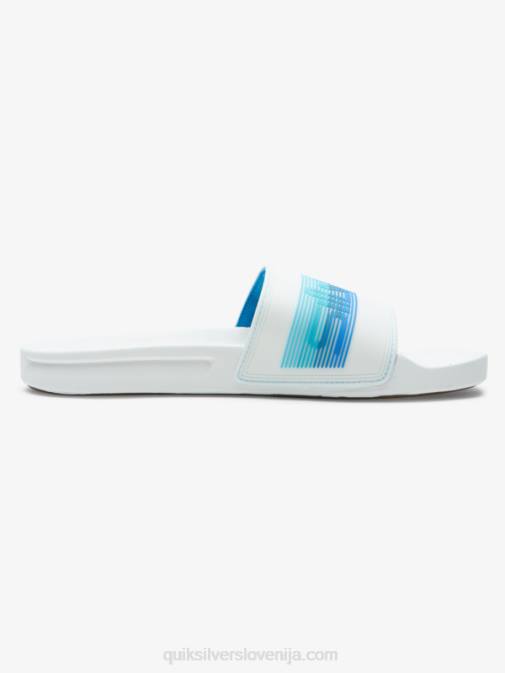 Quiksilver PJ4H686 moški bela/modra rivi drsni sandali slide wordmark