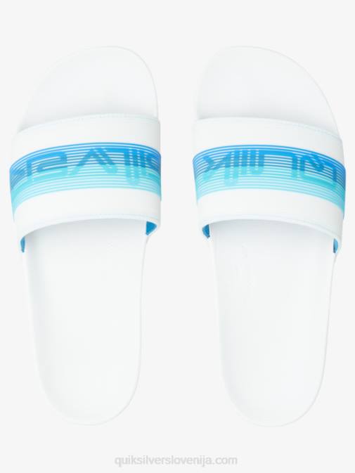 Quiksilver PJ4H686 moški bela/modra rivi drsni sandali slide wordmark