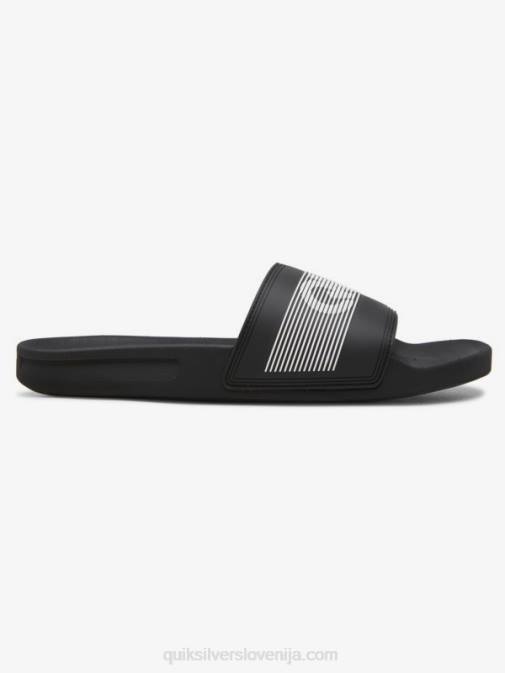 Quiksilver PJ4H689 moški črnobela rivi drsni sandali slide wordmark