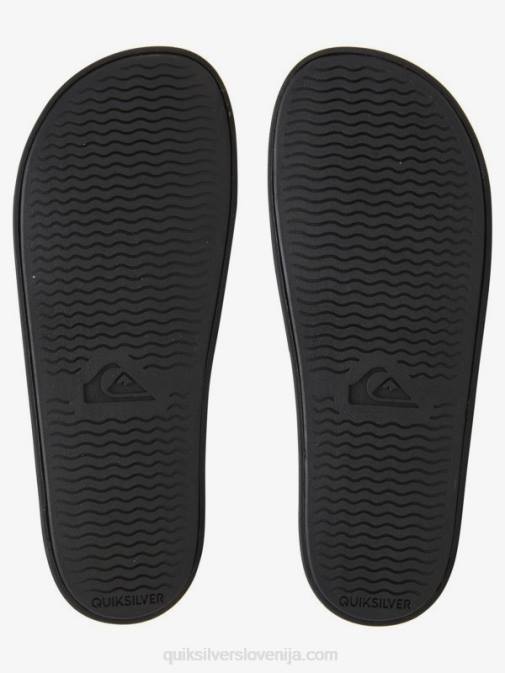 Quiksilver PJ4H689 moški črnobela rivi drsni sandali slide wordmark